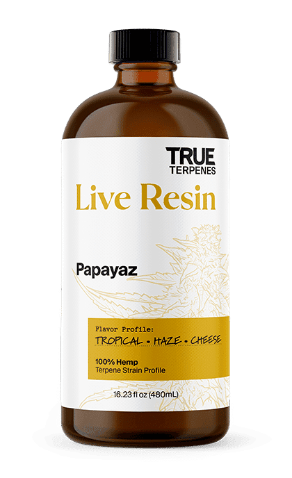 True Terpenes Papayaz Live Resin bottel with new label