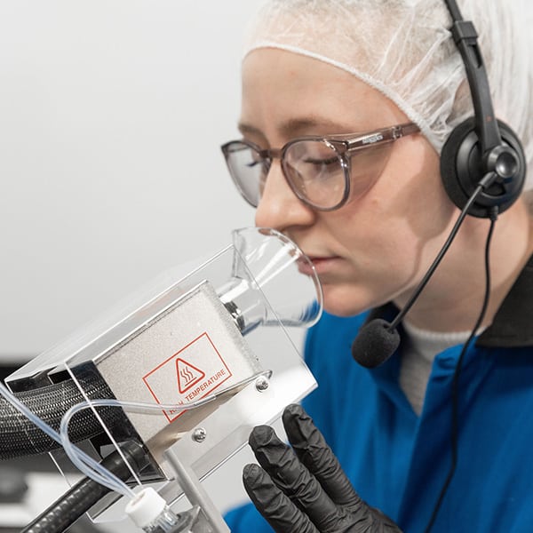 Scientist working with terpenes in True terpenes lab