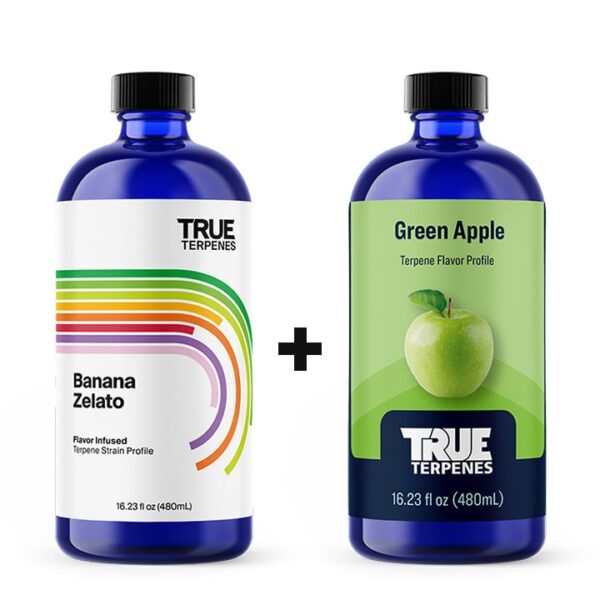 True Terpenes Made to Create Blend: Apples & Bananas bottle + bottle image