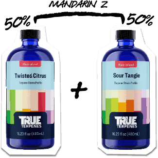 True Terpenes Made to Create 50/50 blend icon featuring Mandarin Z