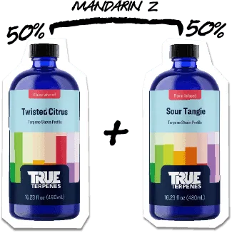 True Terpenes Made to Create 50/50 blend icon featuring Mandarin Z