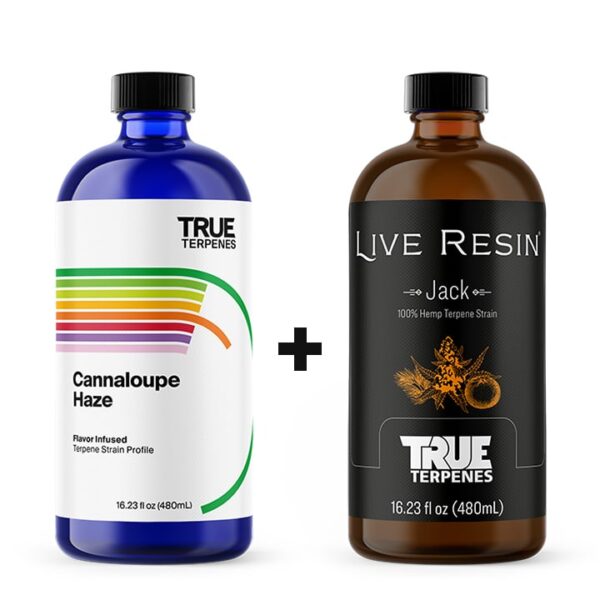 True Terpenes Cannaloupe Haze Live Resin Infused Made to Create blend bottles