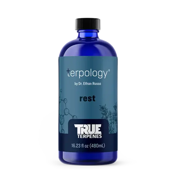 True Terpenes Terpology (R) Rest terpene blend bottle